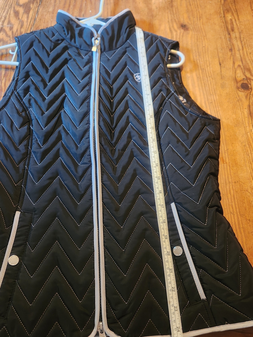 Ariat Black Quilted Vest with Light Trim